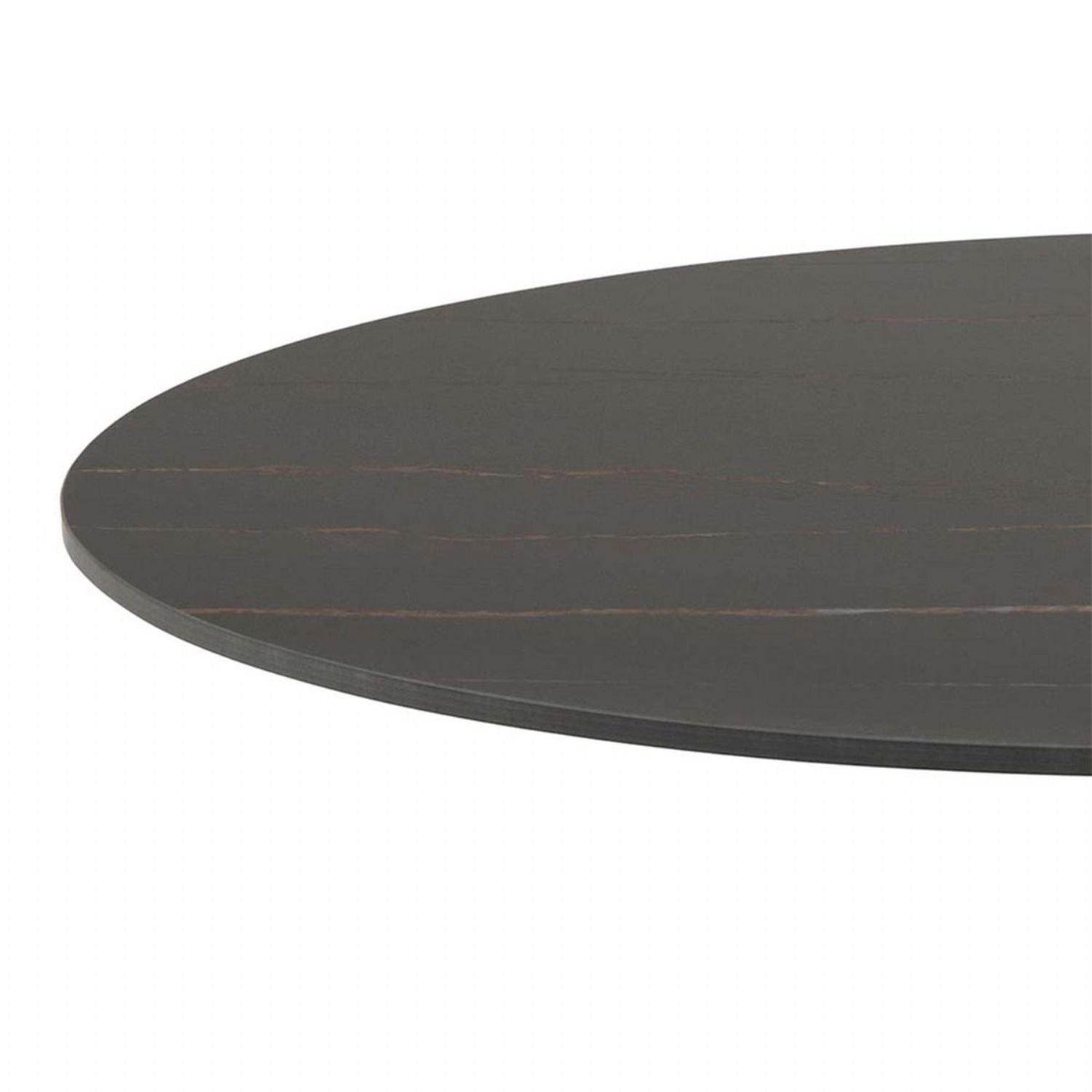 Malta Ceramic Round Dining Table in Black 90x75cm includes 4 Celia Dining Chairs in Light Grey