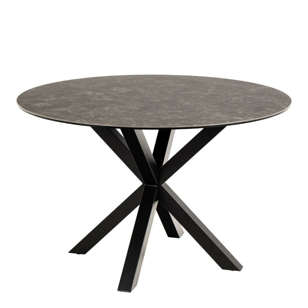 Heaven Round Dining Table with Ceramic Black Top 119cm
