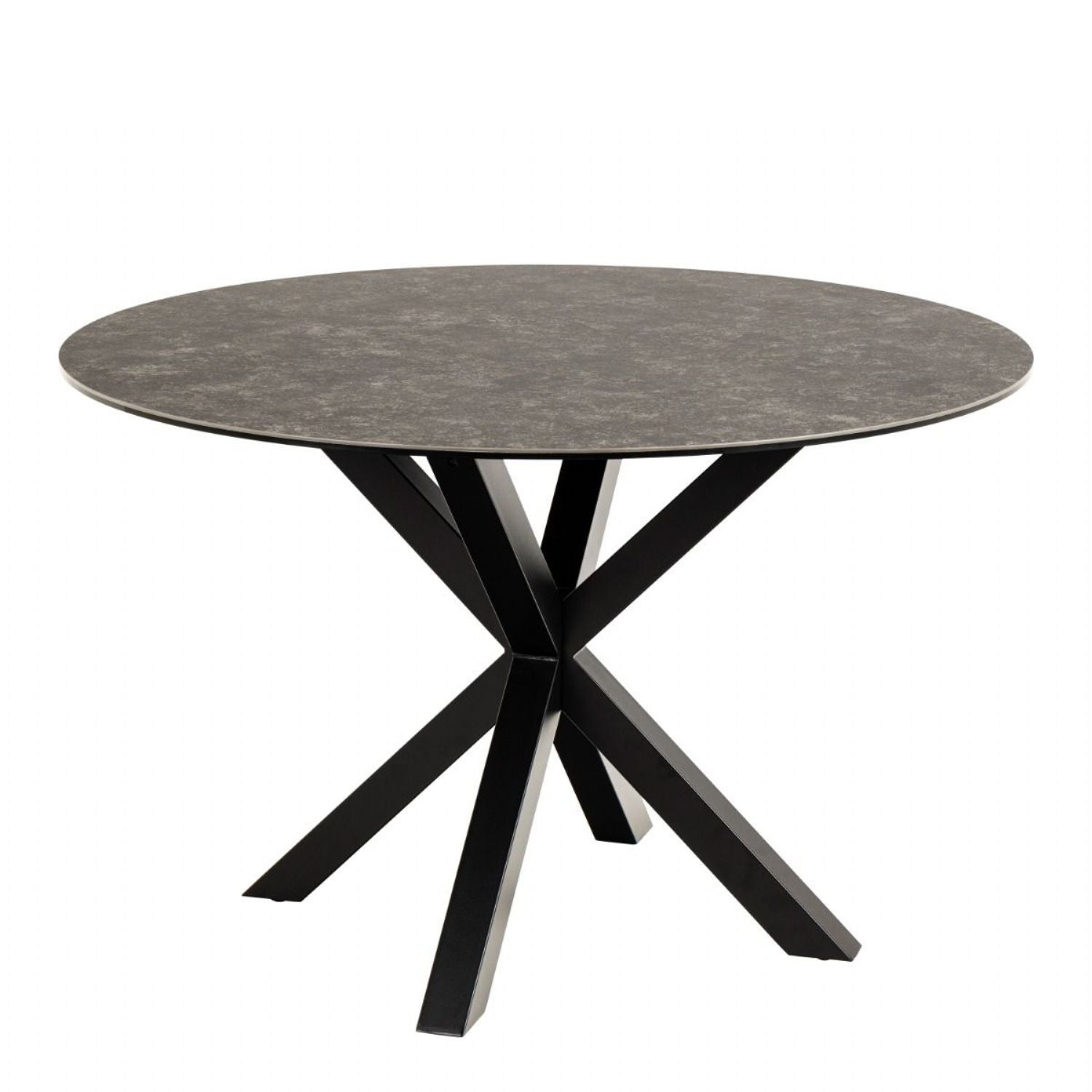 Heaven Round Dining Table with Ceramic Black Top 119cm