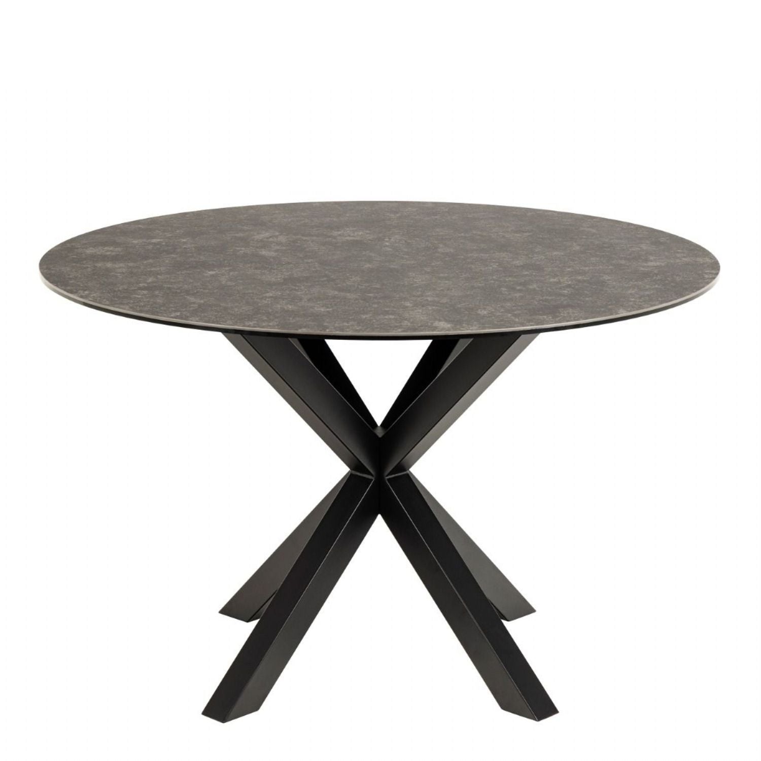 Heaven Round Dining Table with Ceramic Black Top 119cm