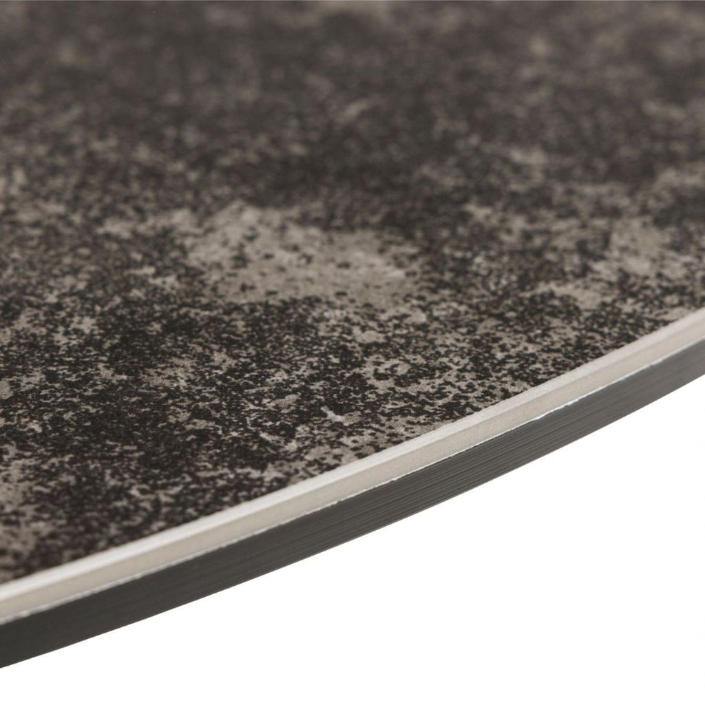 Heaven Round Dining Table with Ceramic Black Top 119cm
