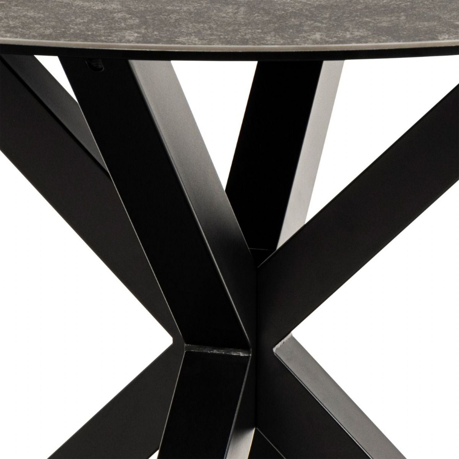 Heaven Round Dining Table with Ceramic Black Top 119cm