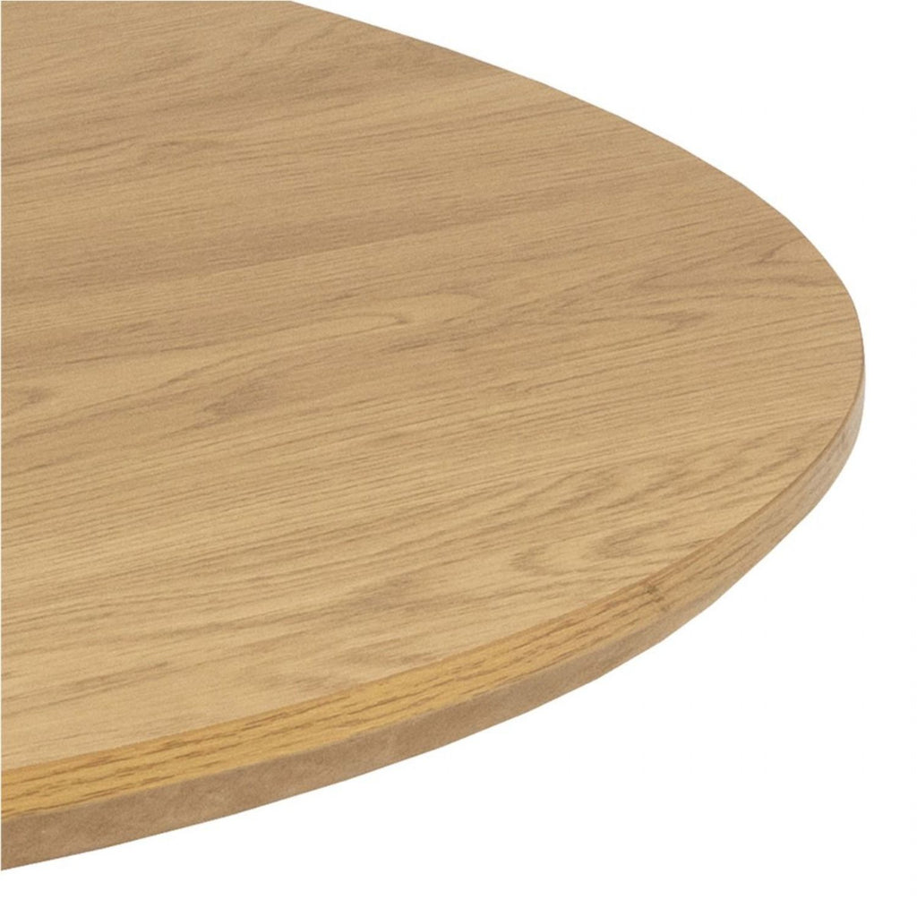 Yale Dining Table in Oak 120x75cm includes 4 Adele Fabric Dining Chairs in Light Brown