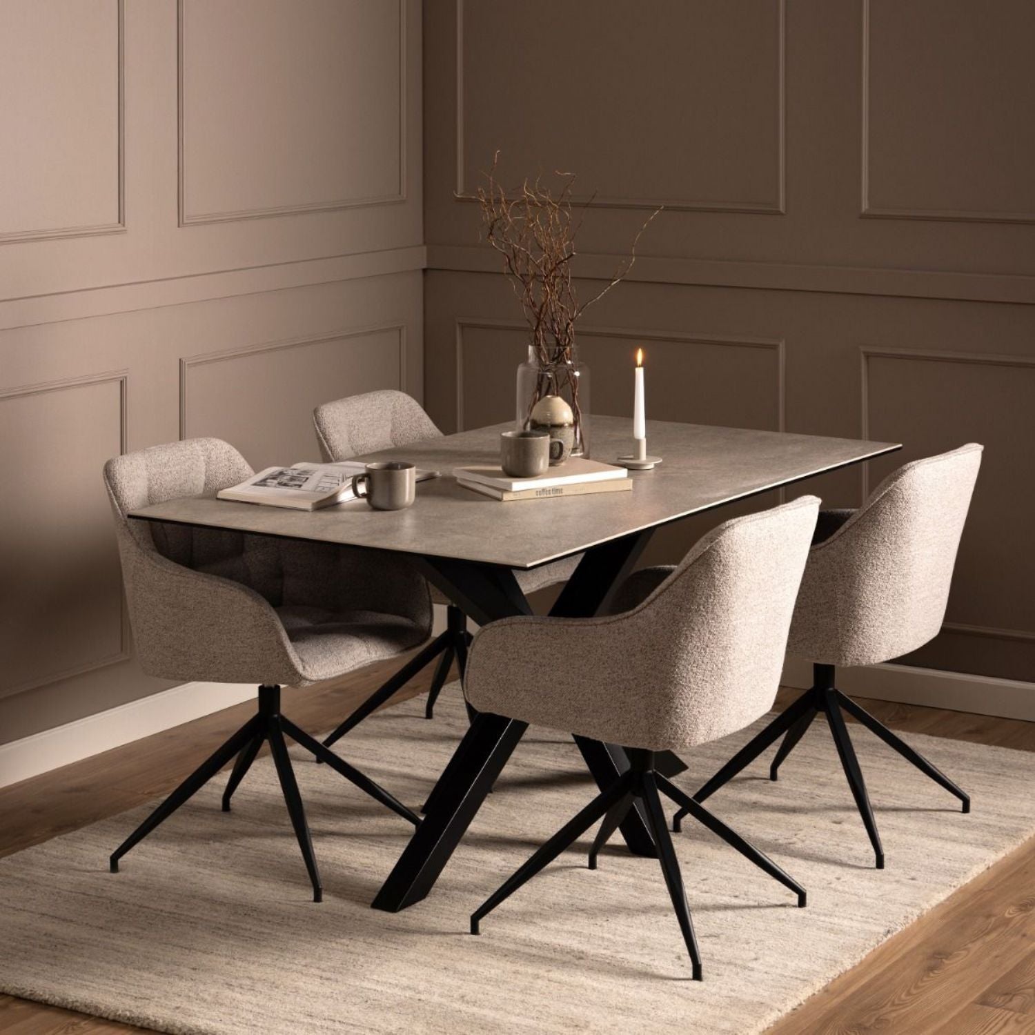 Heaven Dining Table in Ceramic Grey 160x75.5cm