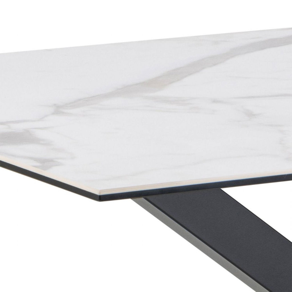 Heaven Dining Table with Ceramic White Top 135x75.5cm