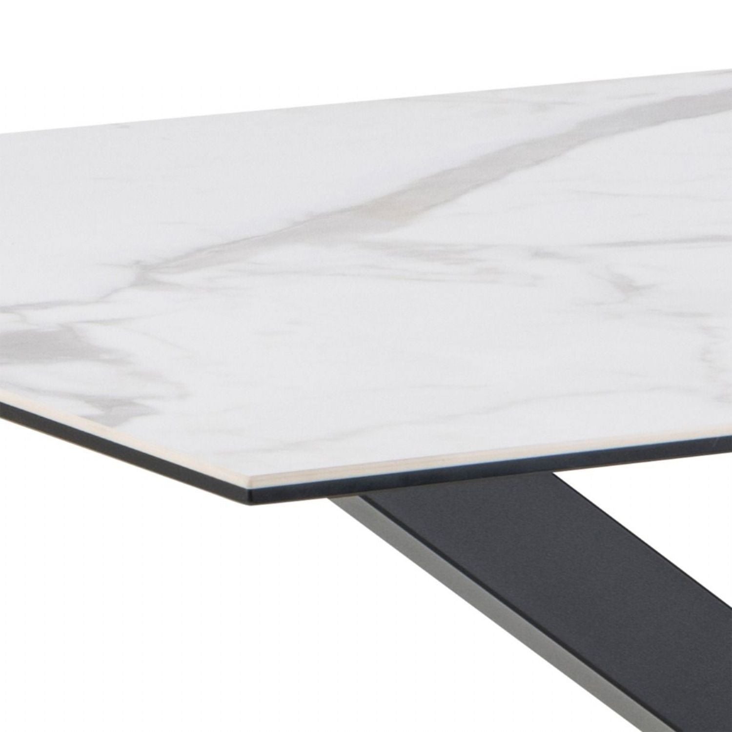 Heaven Dining Table Ceramic White Top 135cm includes 4 Alonso Swivel Cream Dining Chairs includes Armrest