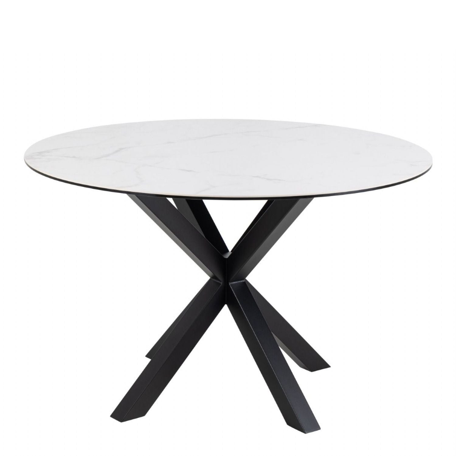 Heaven Round Dining Table with Ceramic White Top 119cm