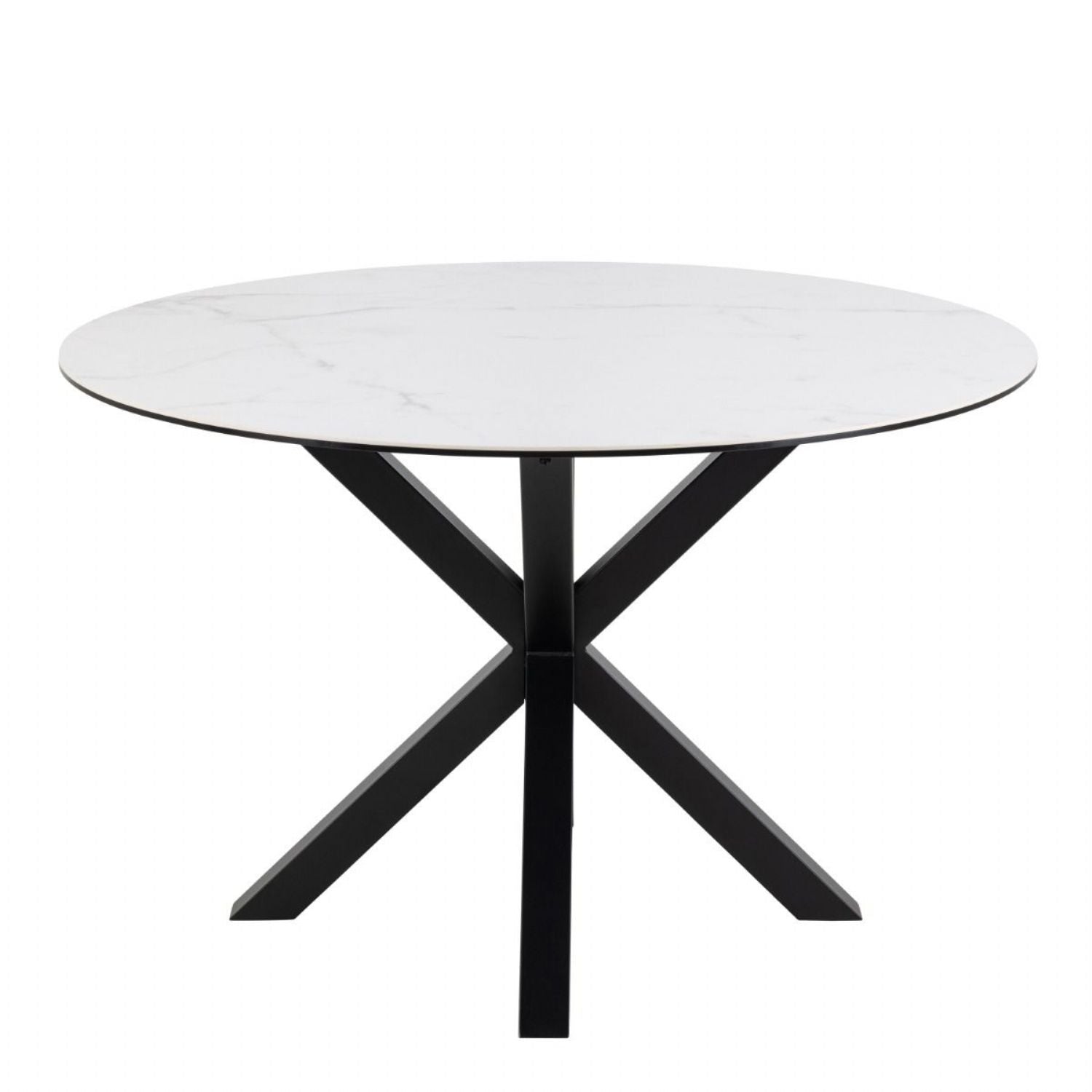 Heaven Round Dining Table with Ceramic White Top 119cm