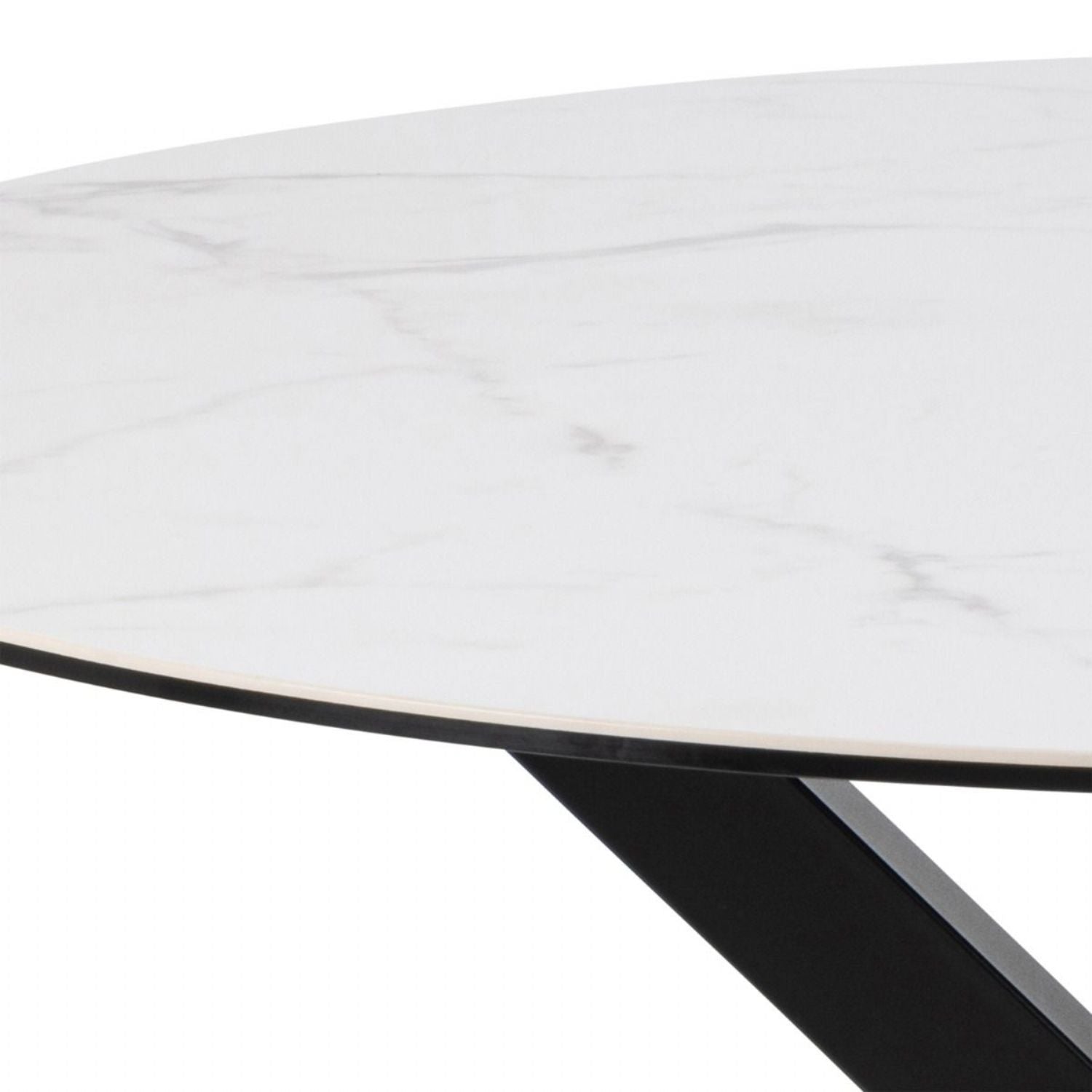 Heaven Round Dining Table with Ceramic White Top 119cm