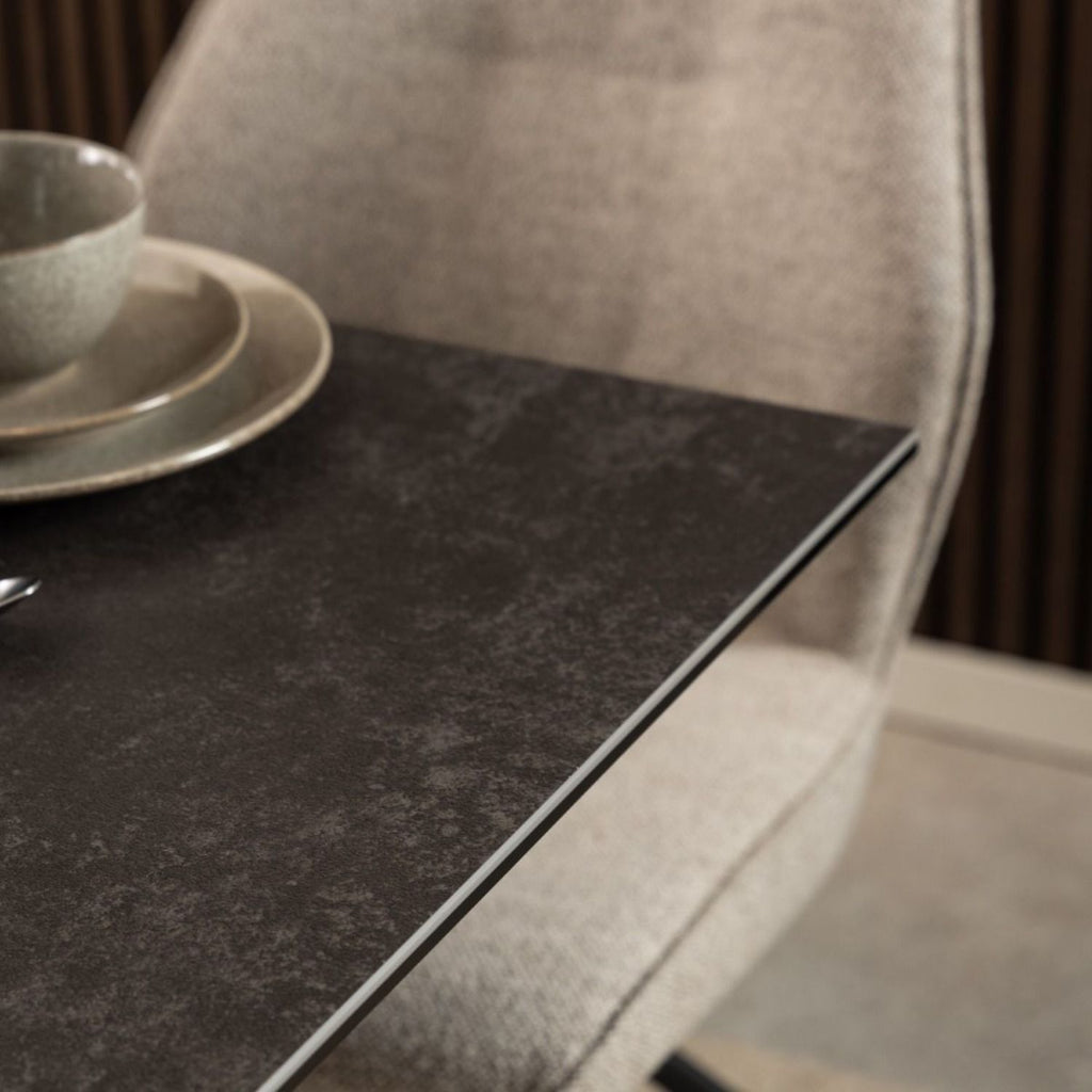 Heaven Dining Table with Ceramic Black Top 135x75.5cm