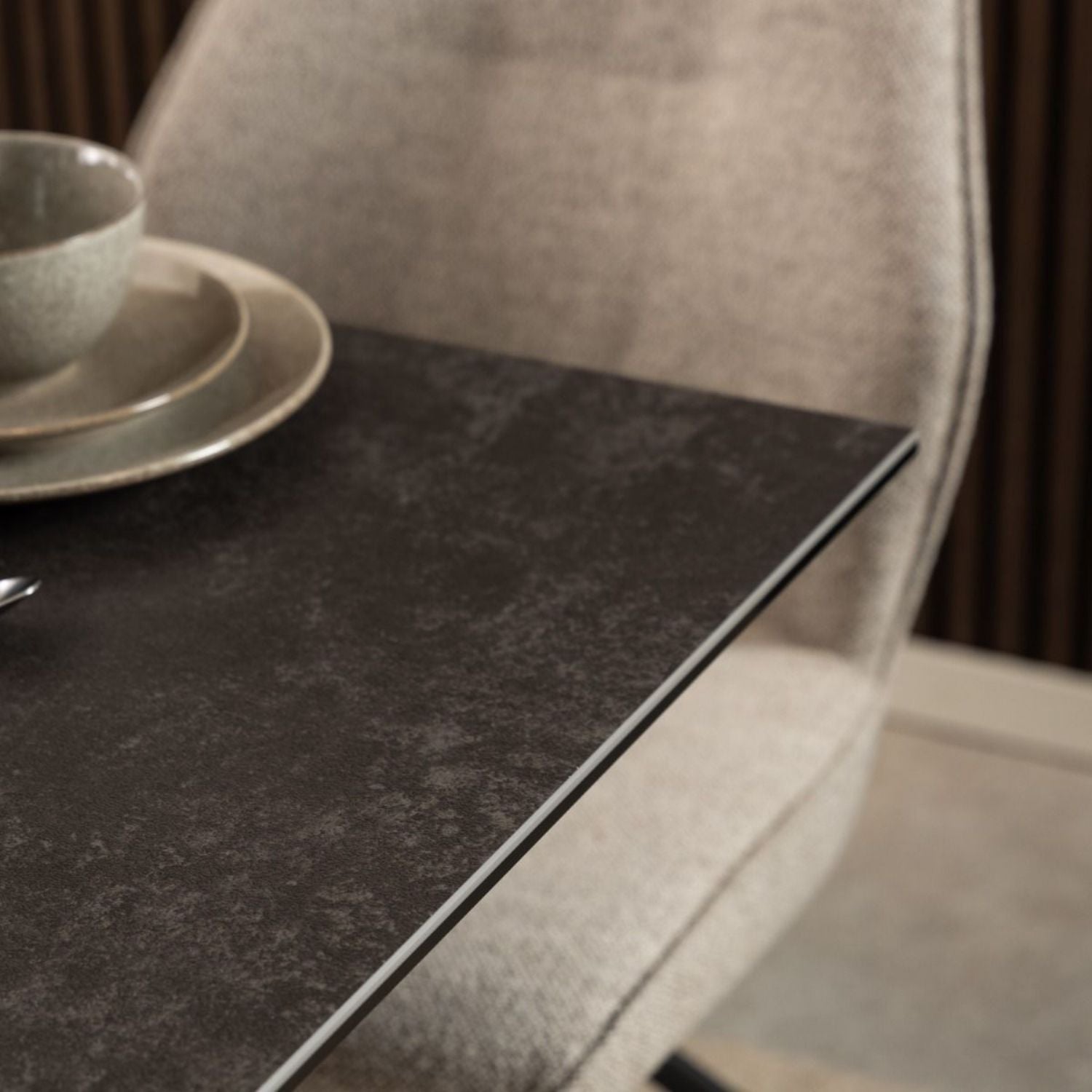 Heaven Dining Table with Ceramic Black Top 135x75.5cm