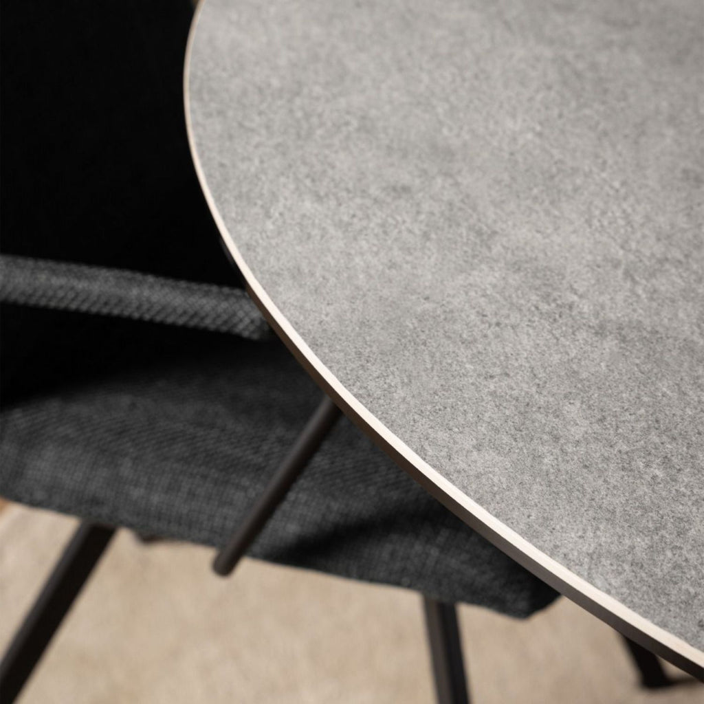 Heaven Round Dining Table with Ceramic Grey Top 119cm