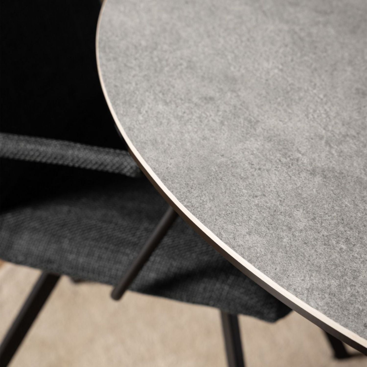 Heaven Round Dining Table with Ceramic Grey Top 119cm