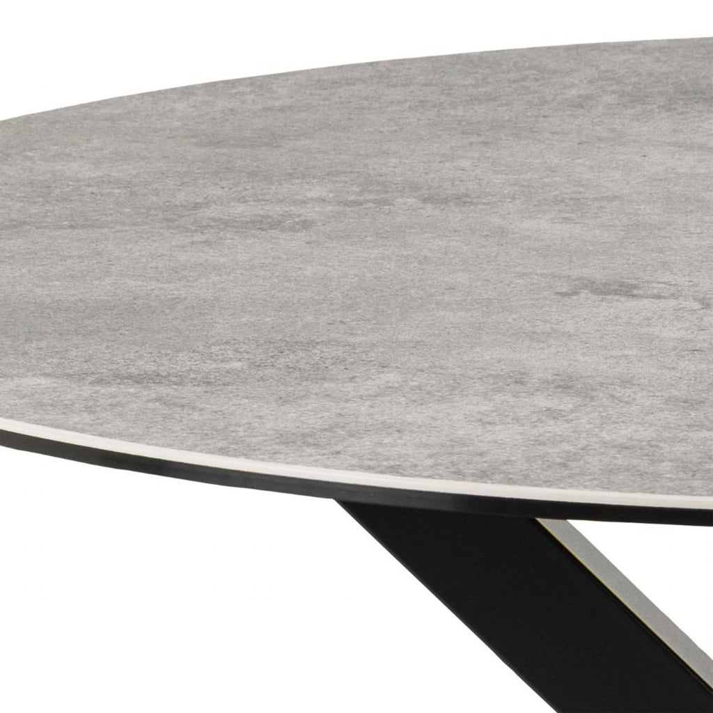 Heaven Round Dining Table with Ceramic Grey Top 119cm