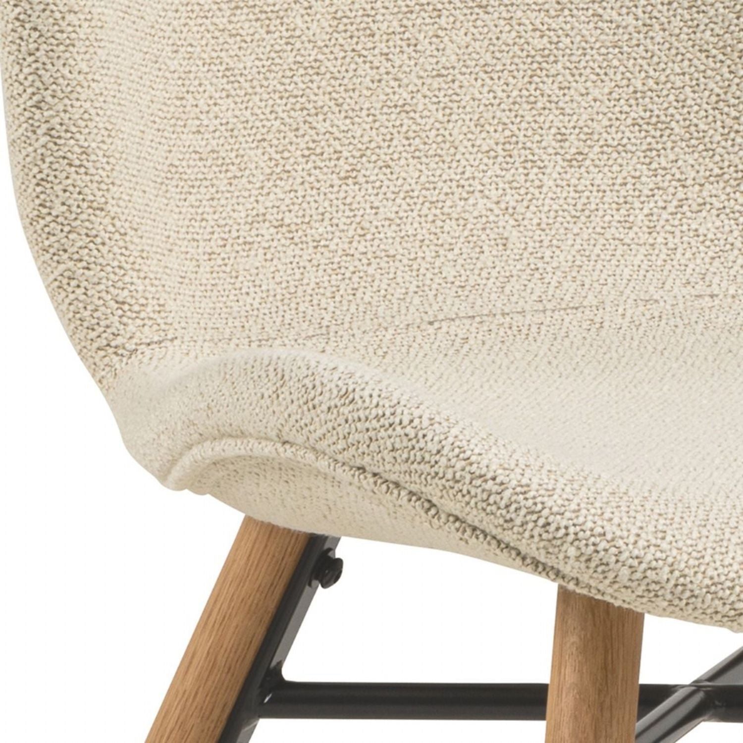 Ibiza Round Beige Dining Table with 4 Batilda Dining Chairs Cream Oak