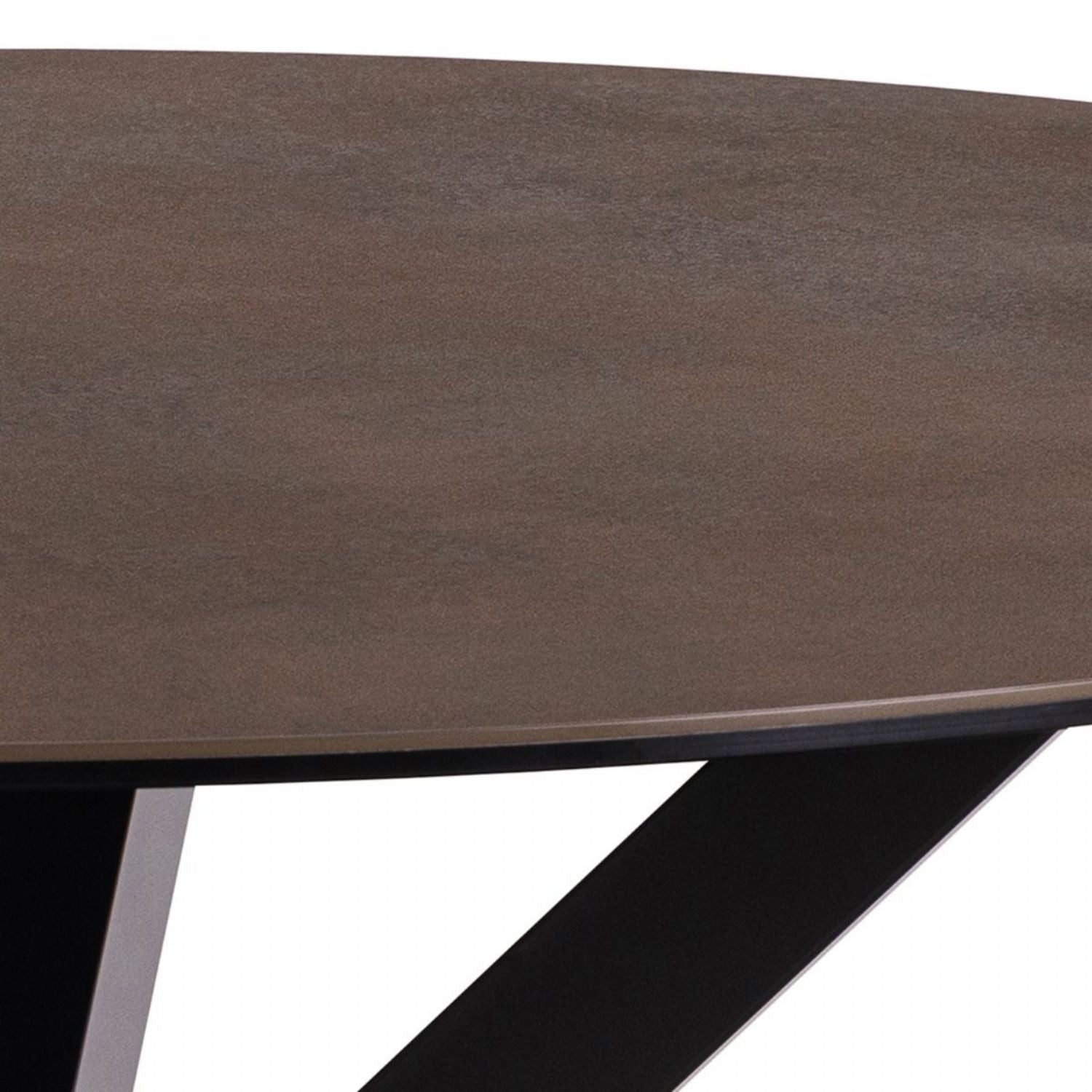 Heaven Round Dining Table with Ceramic Rusty Brown Top 119cm