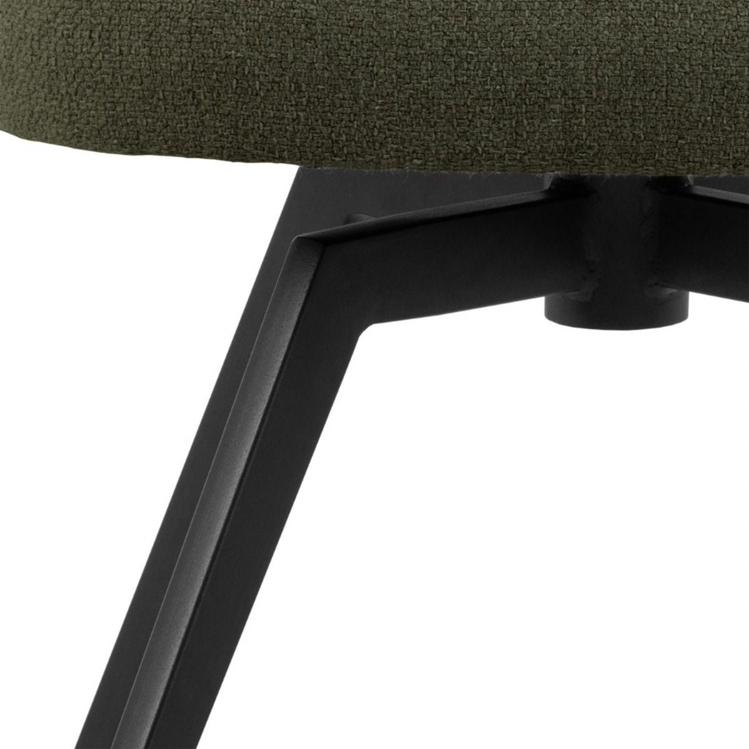 Soli Round Dining Table in Oak and Black 120x75cm includes 4 Darlene Dining Chair includes Armrest and Swivel Function in Green