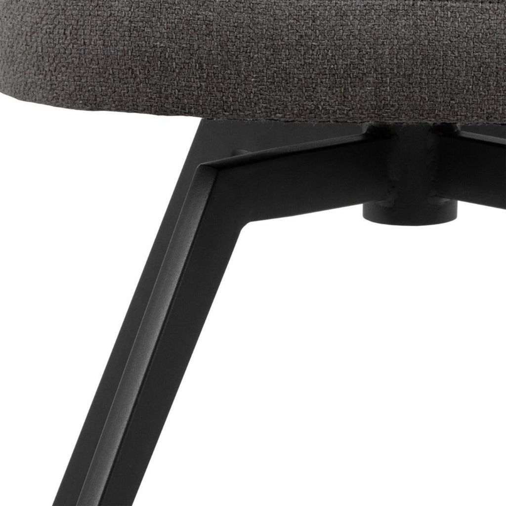 Soli Round Dining Table in Oak and Black 120x75cm Includes 4 Darlene Dining Chair with Armrest and Swivel Function in Grey