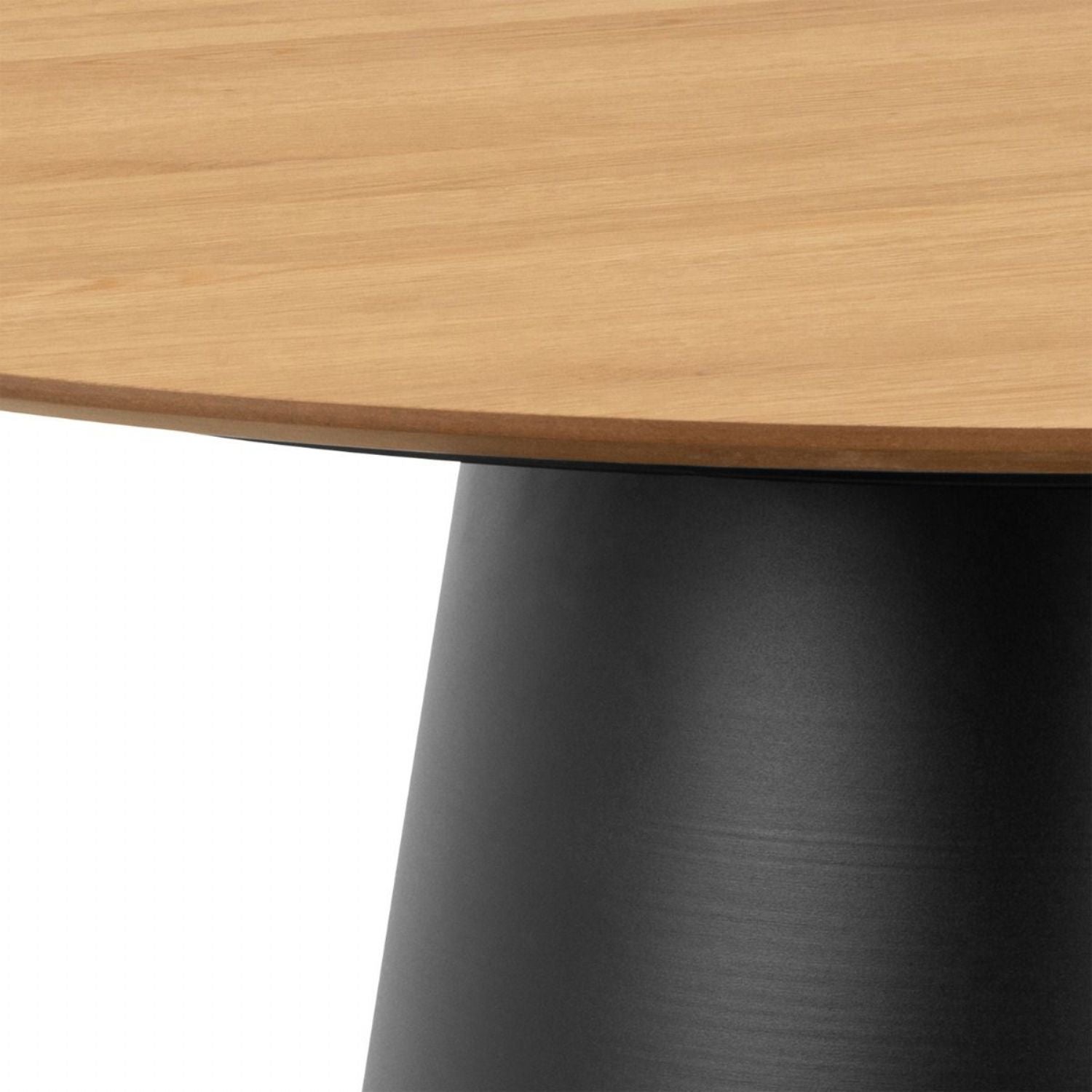 Soli Round Dining Table in Oak and Black 120x75cm Includes 4 Darlene Dining Chair with Armrest and Swivel Function in Grey
