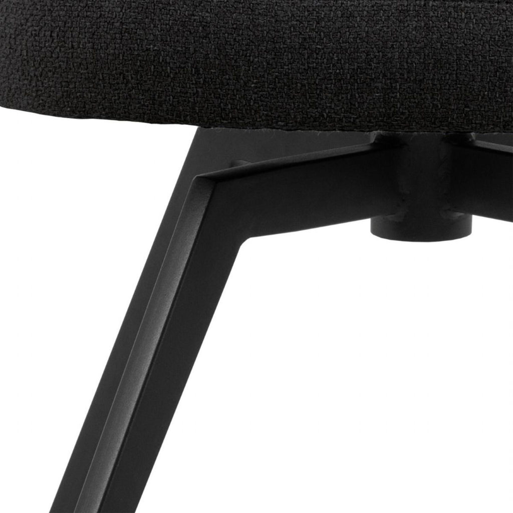 Soli Round Dining Table in Oak and Black 120x75cm includes 4 Darlene Dining Chair includes Armrest and Swivel Function in Black
