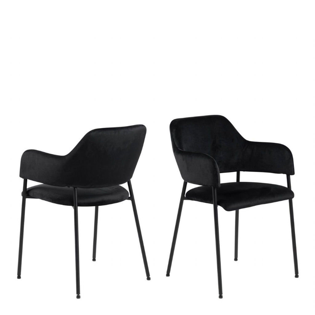 Christo Dining Table in Oak includes 6 Lima Dining Chair includes Armrest in Black