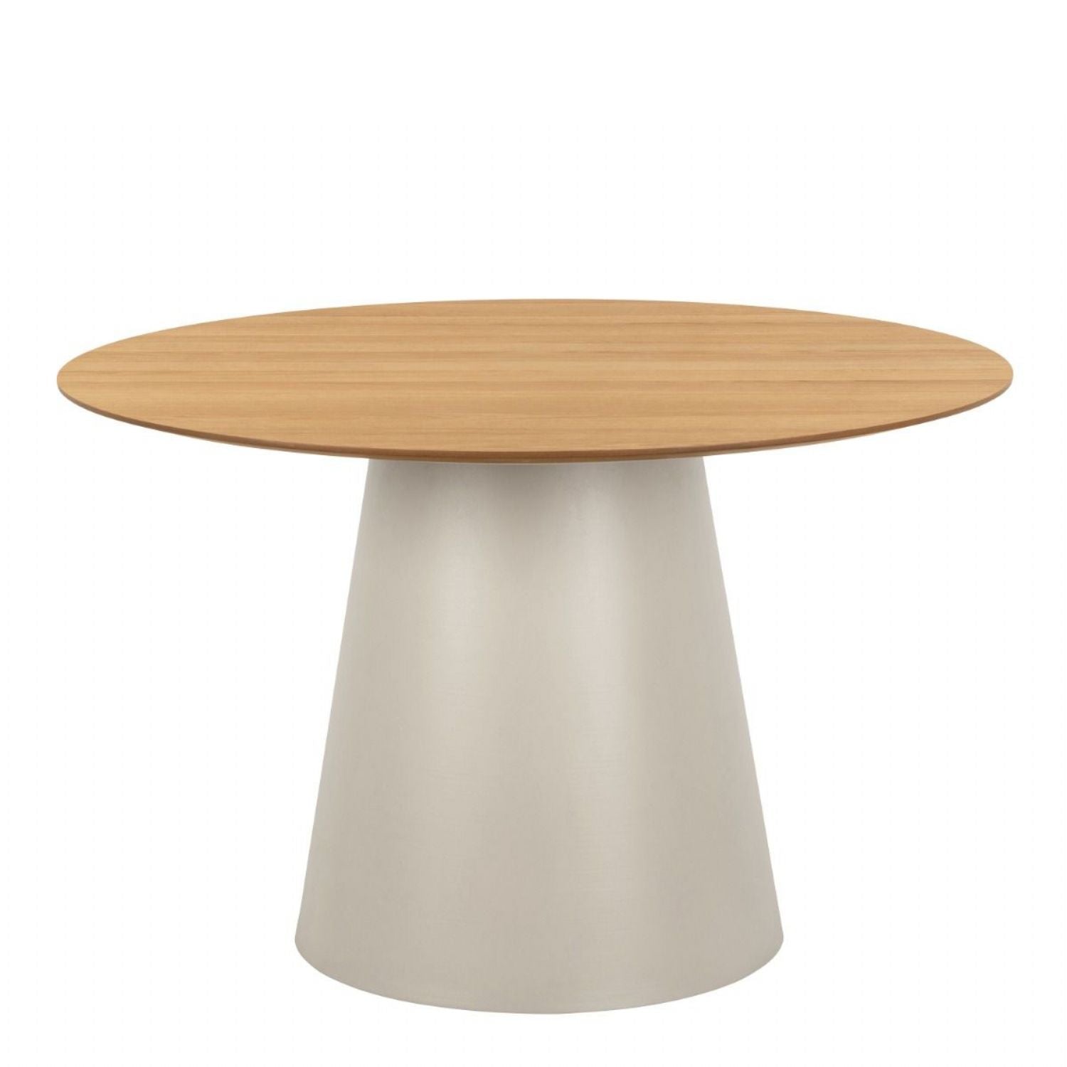 Soli Round Dining Table in Oak and Grey 120x75cm includes 4 Ella Swivel Beige Dining Chair