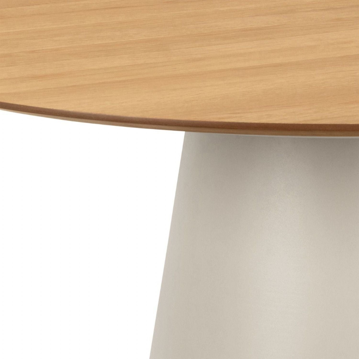 Soli Round Dining Table in Oak and Grey 120x75cm includes 4 Ella Swivel Beige Dining Chair
