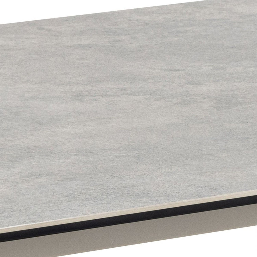 Palermo Ceramic Dining Table in Grey 160x75cm includes 4 Ella Swivel Beige Dining Chair