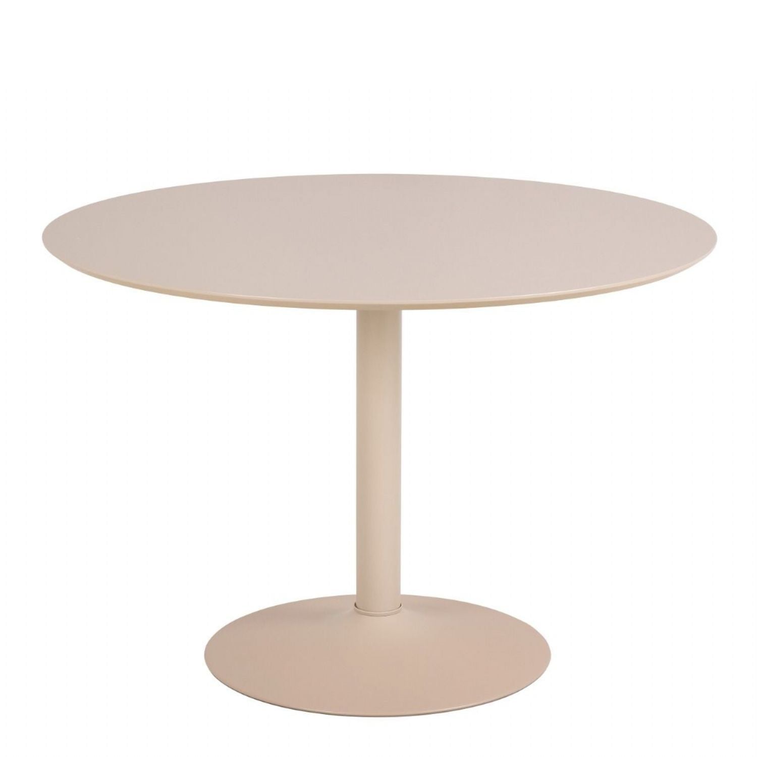 Ibiza Round Beige Dining Table with 4 Batilda Dining Chairs in Dark Grey