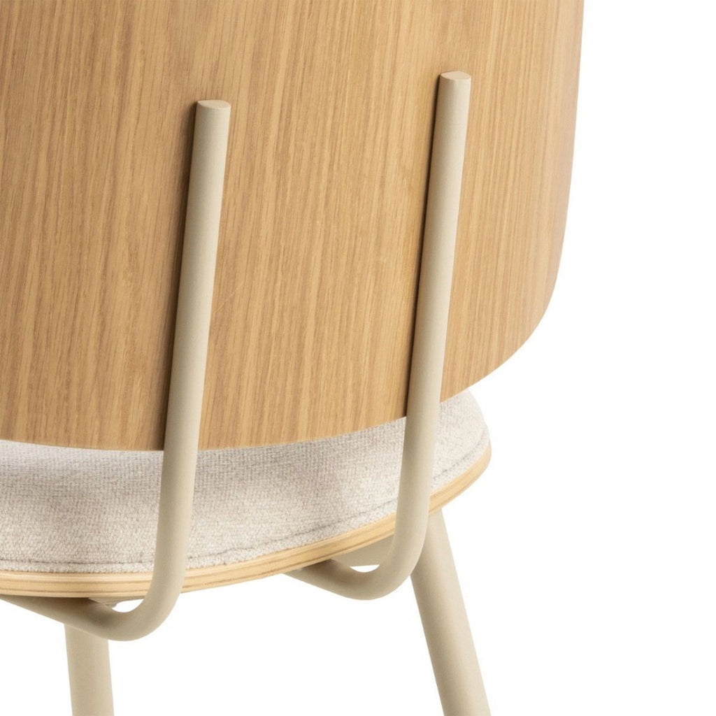 Ibiza Round Beige Dining Table with 4 Owen Dining Chairs in Beige