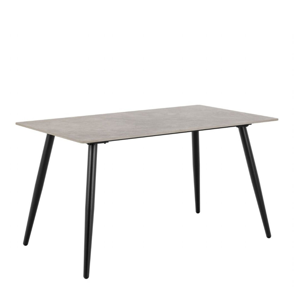 Wicklow Rectangular Dining Table in Grey and Black 140x75cm includes 4 Brooke Dining Chair in Monza Beige