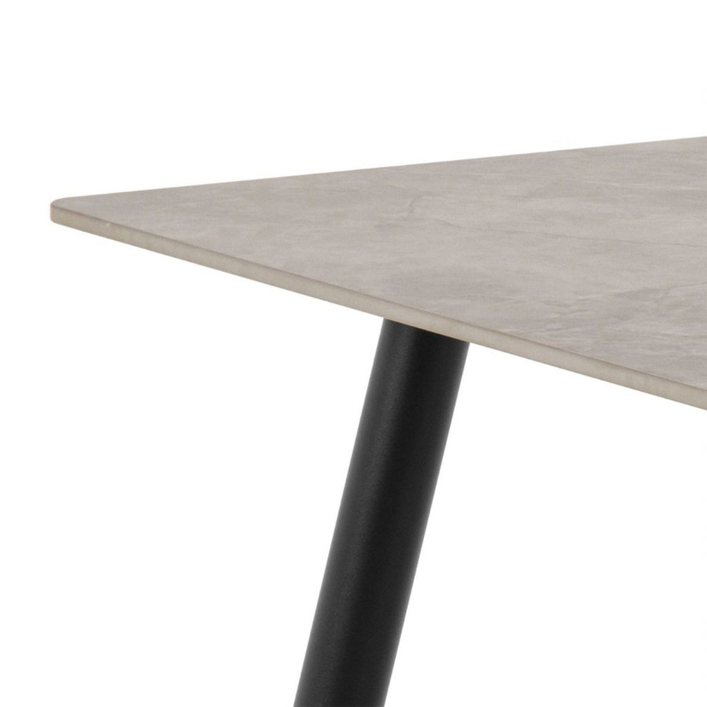Wicklow Rectangular Dining Table in Grey and Black 140x75cm includes 4 Brooke Dining Chair in Monza Beige