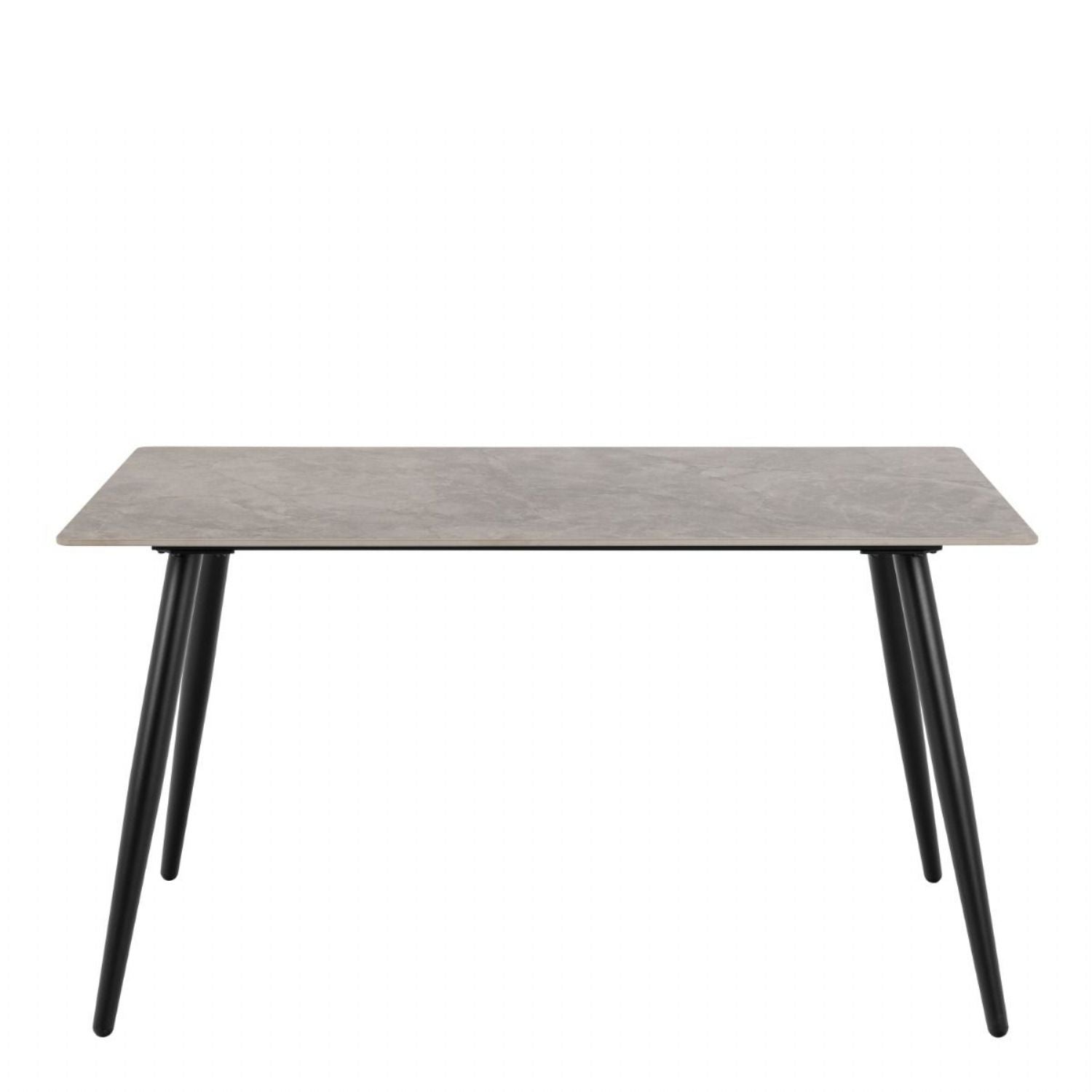 Wicklow Rectangular Dining Table in Grey and Black 140x75cm includes 4 Brooke Dining Chair in Taupe