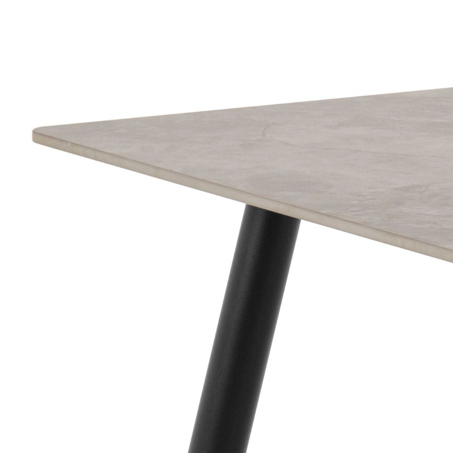 Wicklow Rectangular Dining Table in Grey and Black 140x75cm includes 4 Brooke Dining Chair in Taupe
