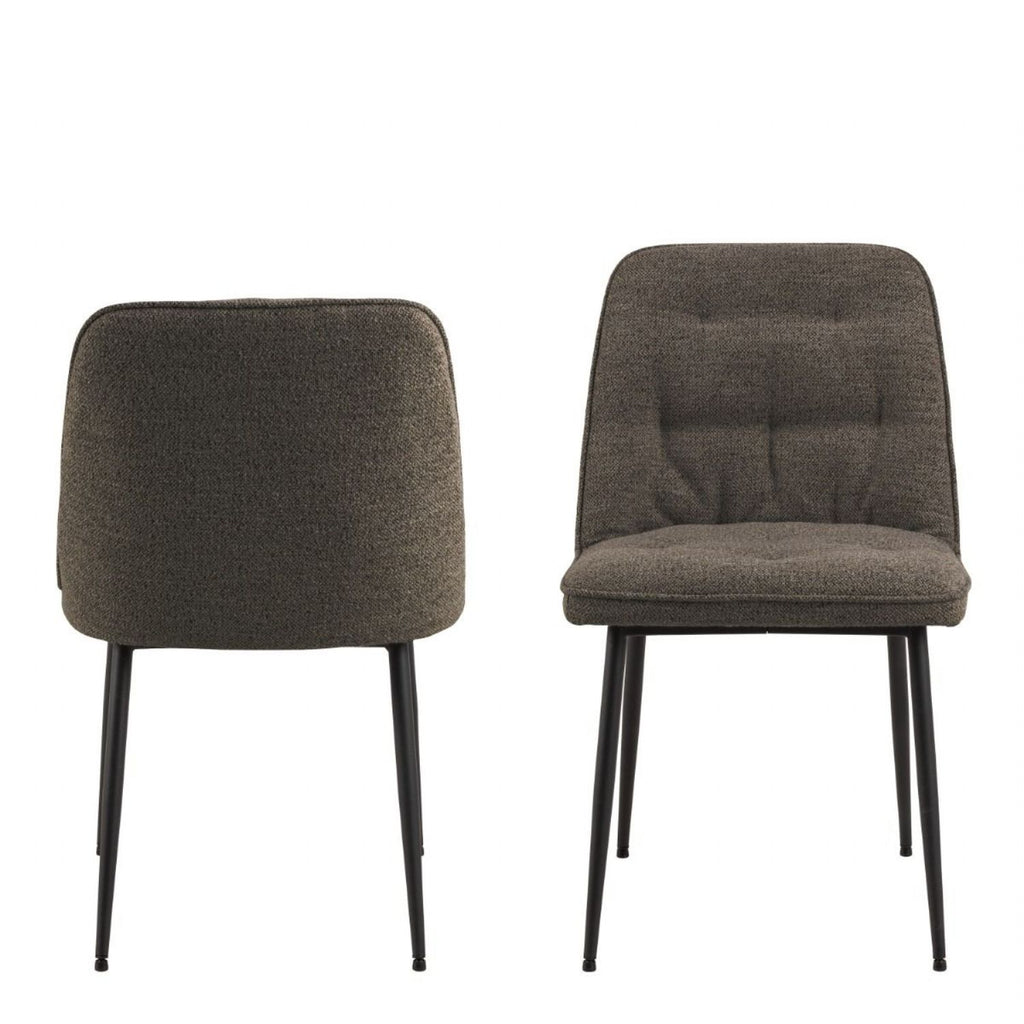 Wicklow Rectangular Dining Table in Grey and Black 140x75cm includes 4 Brooke Dining Chair in Taupe