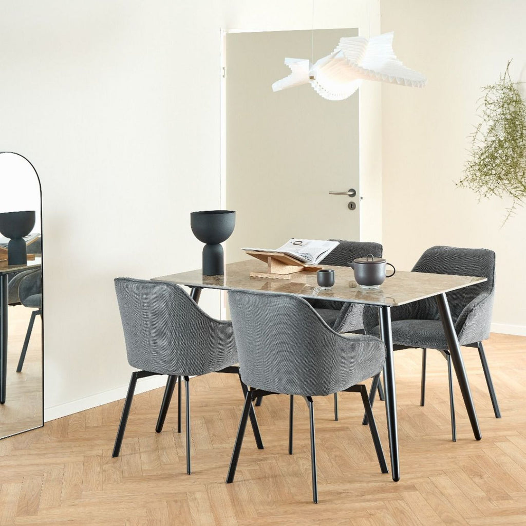 Wicklow Ceramic Dining Table Brown Black