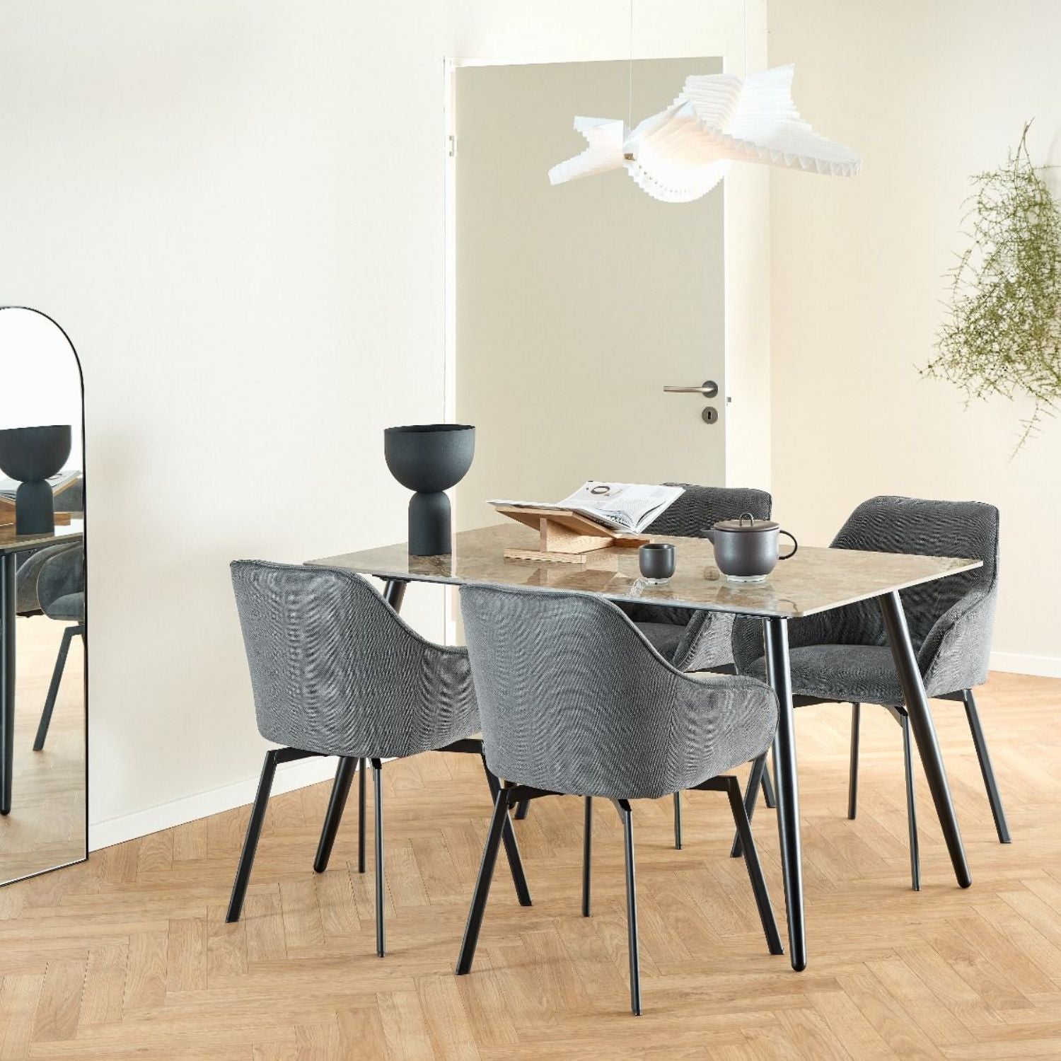 Wicklow Ceramic Dining Table Brown Black