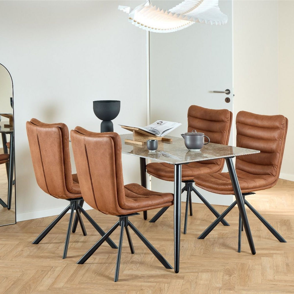 Wicklow Ceramic Dining Table Brown Black