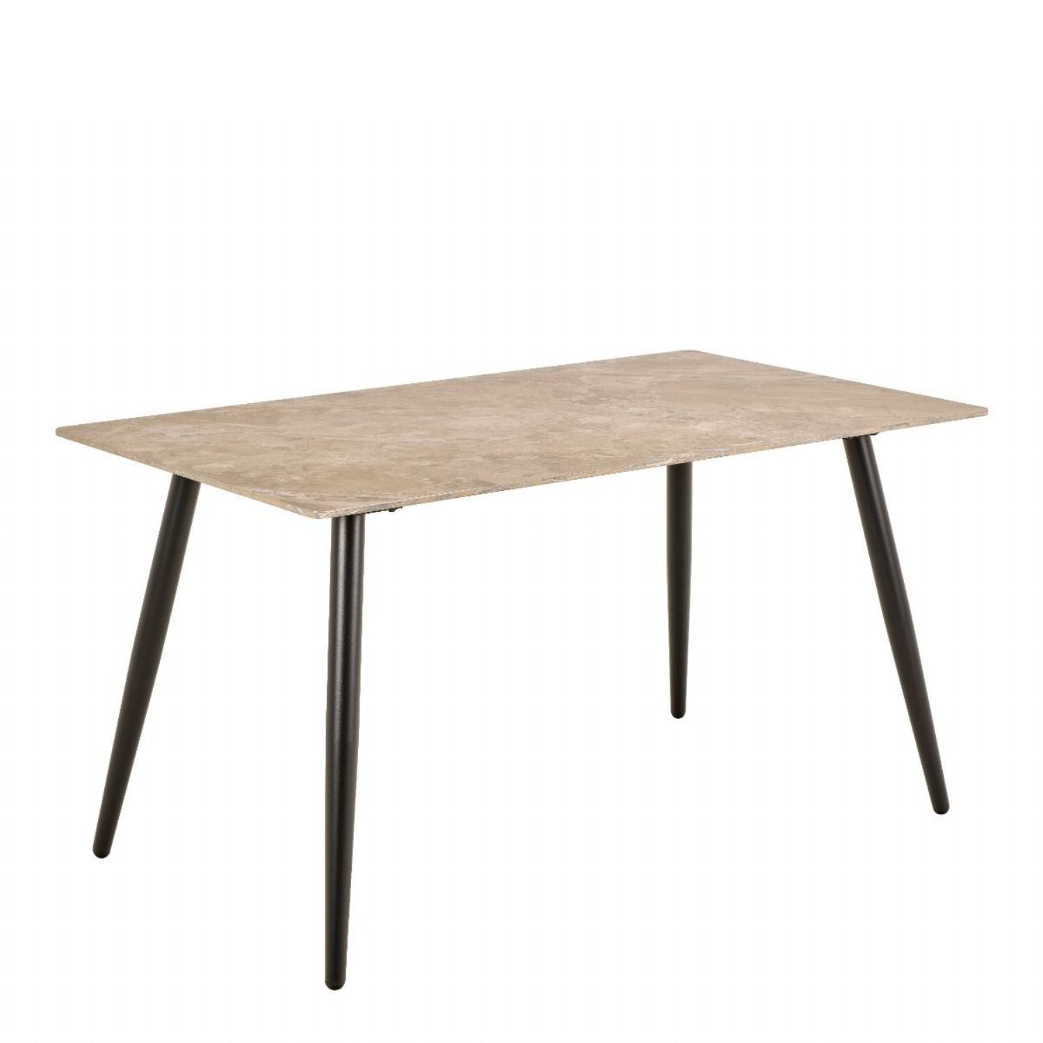 Wicklow Ceramic Dining Table Brown and Black 140x75cm includes 4 Brooke Dining Chair in Monza Beige