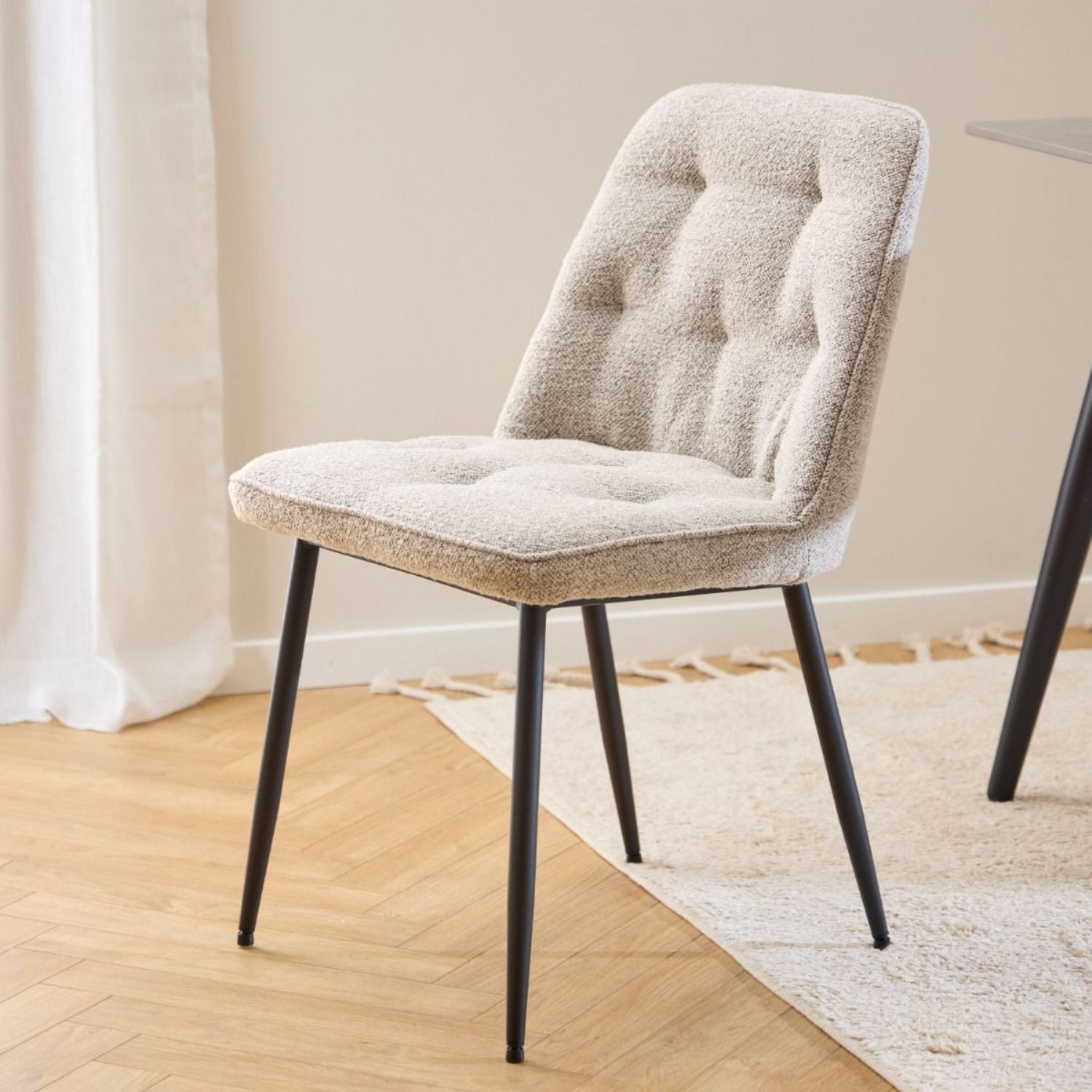 Wicklow Ceramic Dining Table Brown and Black 140x75cm includes 4 Brooke Dining Chair in Monza Beige
