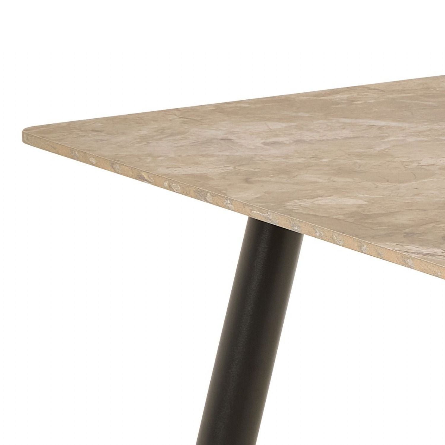 Wicklow Ceramic Dining Table Brown and Black 140x75cm includes 4 Brooke Dining Chair in Taupe