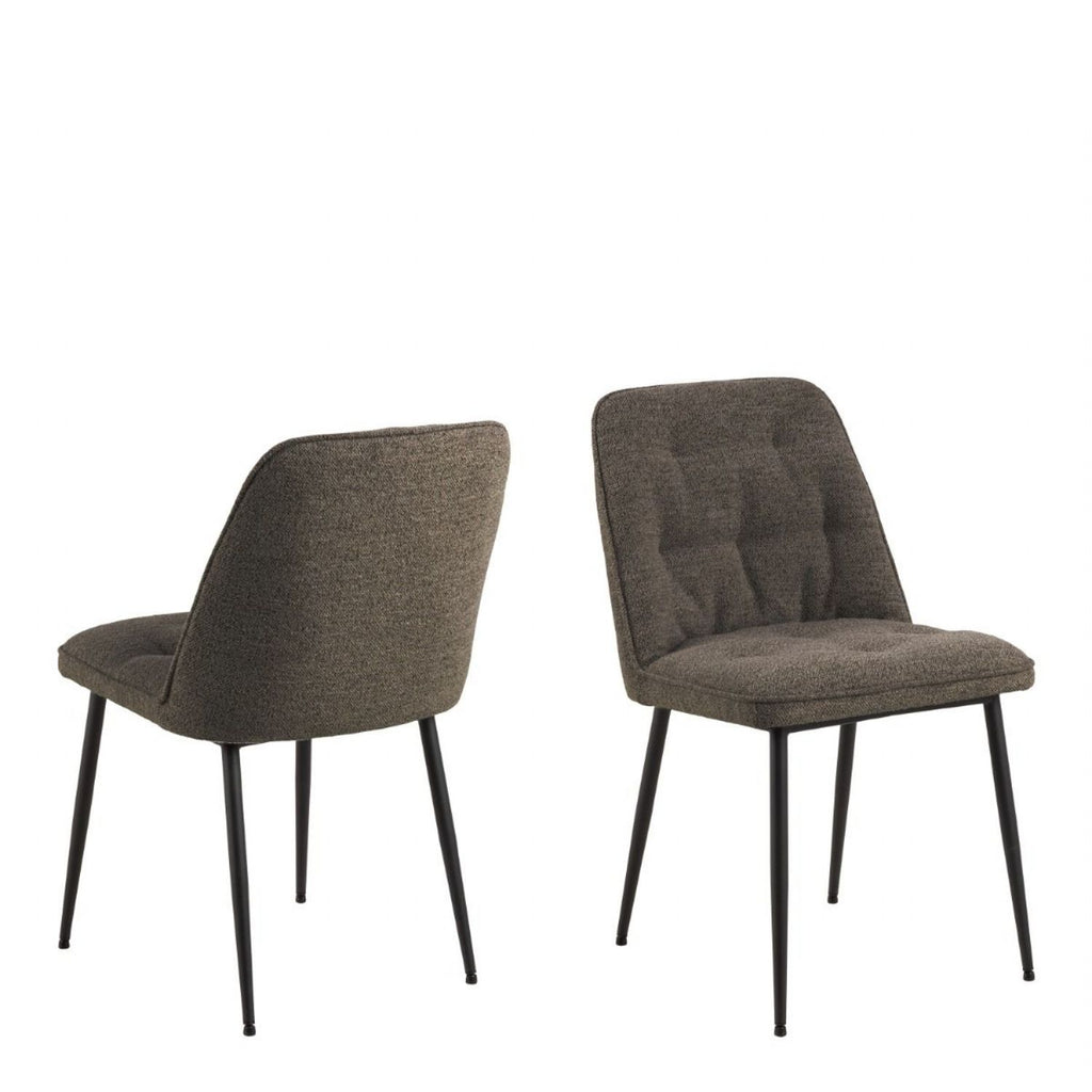 Wicklow Ceramic Dining Table Brown and Black 140x75cm includes 4 Brooke Dining Chair in Taupe