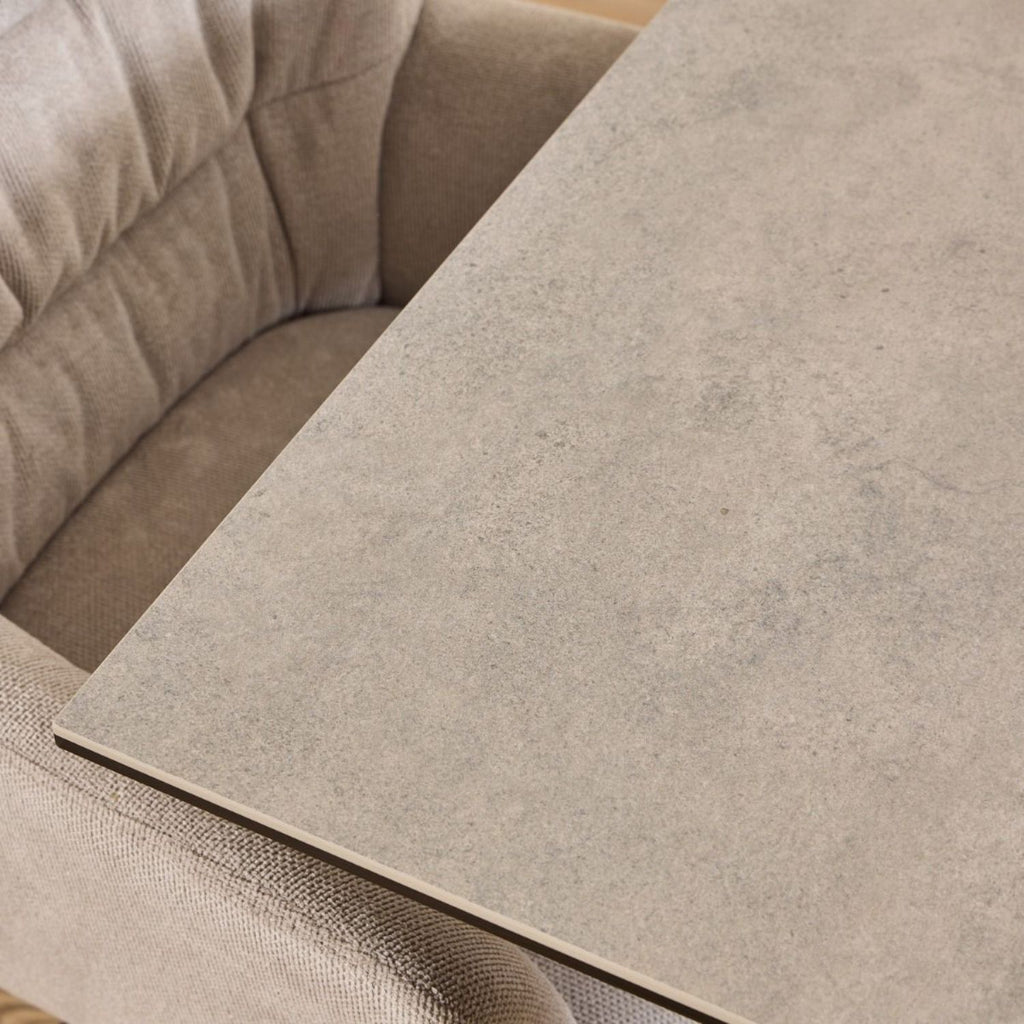 Heaven Dining Table with Ceramic Grey Top 135x75.5cm