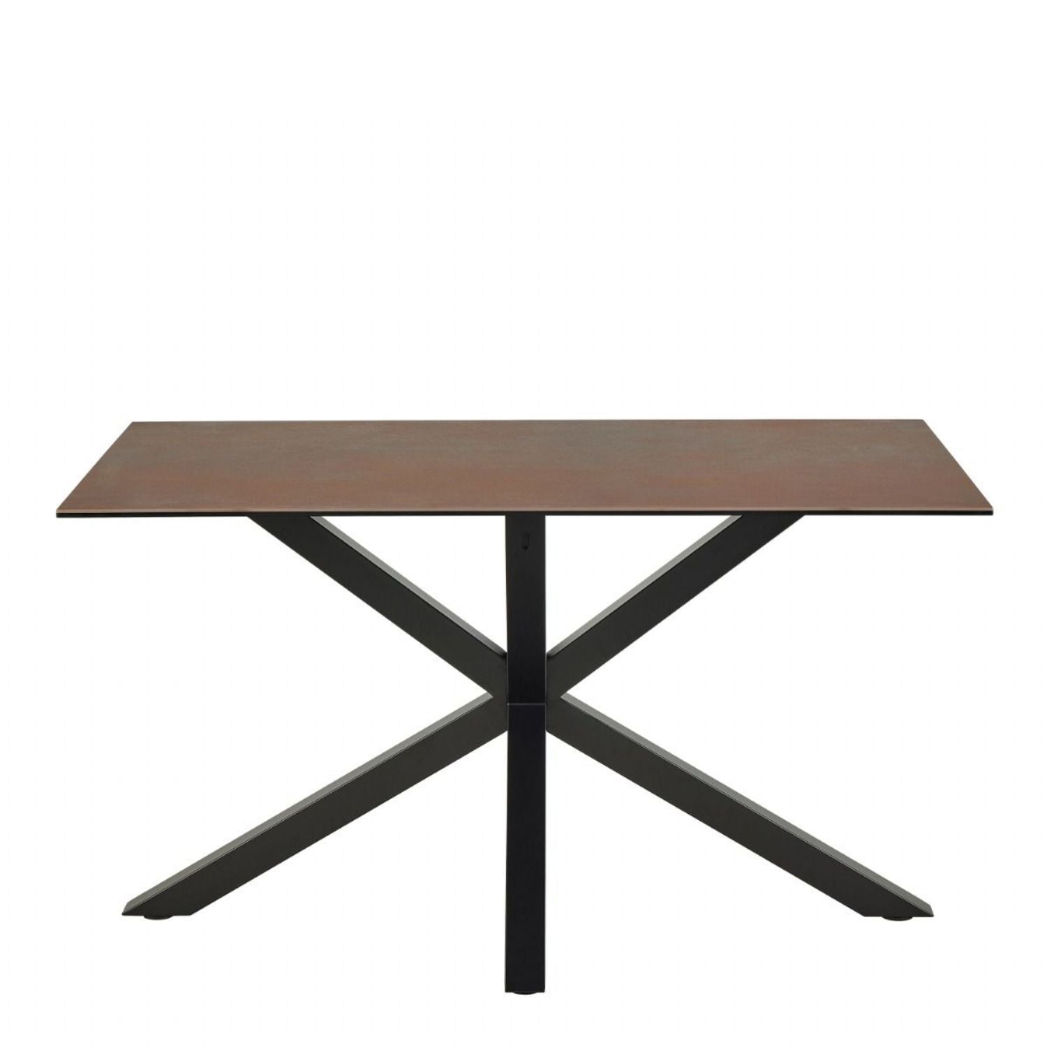 Heaven Dining Table with Ceramic Rusty Brown Top 135x75.5cm