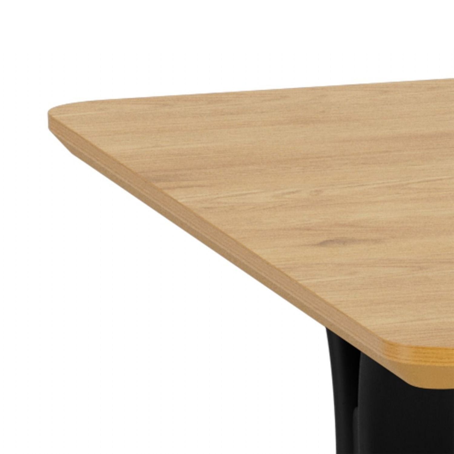 Bristol Dining Table in Wild Oak & Black Metal Base