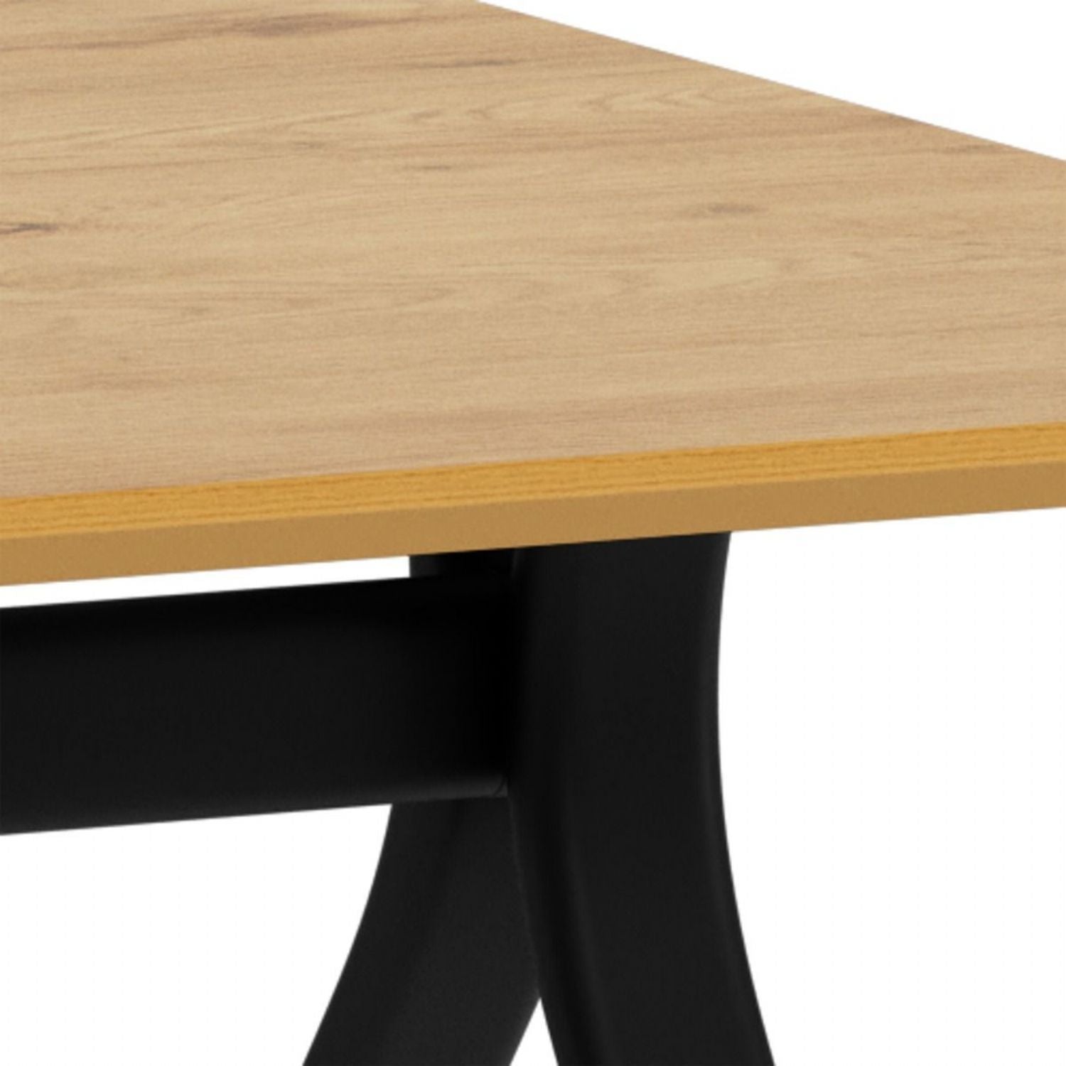Bristol Dining Table in Wild Oak & Black Metal Base