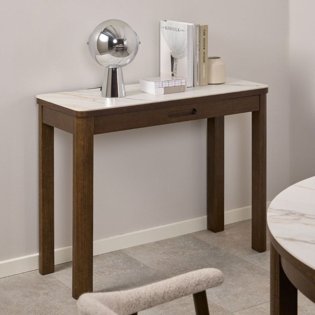 Southampton Console Table 1 Drawer in Cream Ceramic