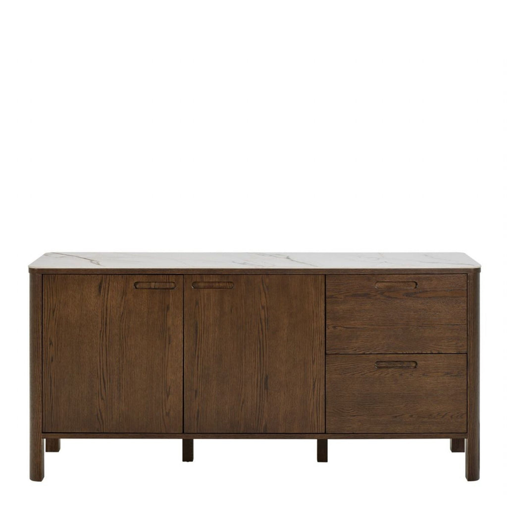 Southampton Sideboard With 2 Doors 2 Drawers and 2 Shelves in Cream Ceramic
