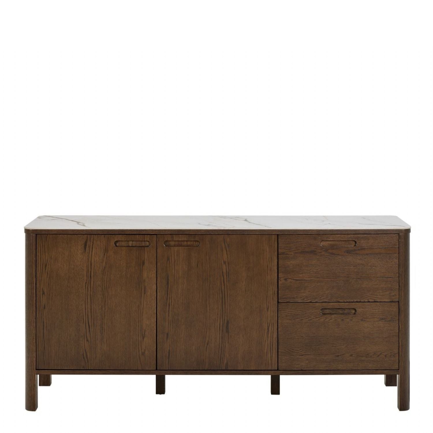 Southampton Sideboard With 2 Doors 2 Drawers and 2 Shelves in Cream Ceramic