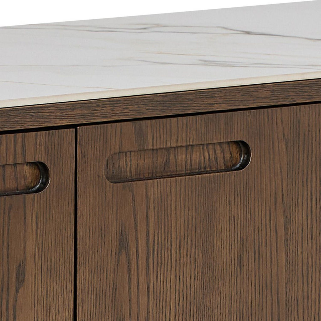 Southampton Sideboard With 2 Doors 2 Drawers and 2 Shelves in Cream Ceramic